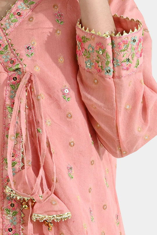 Girls Jacquard 3-Piece Set (Sundas) - Peach