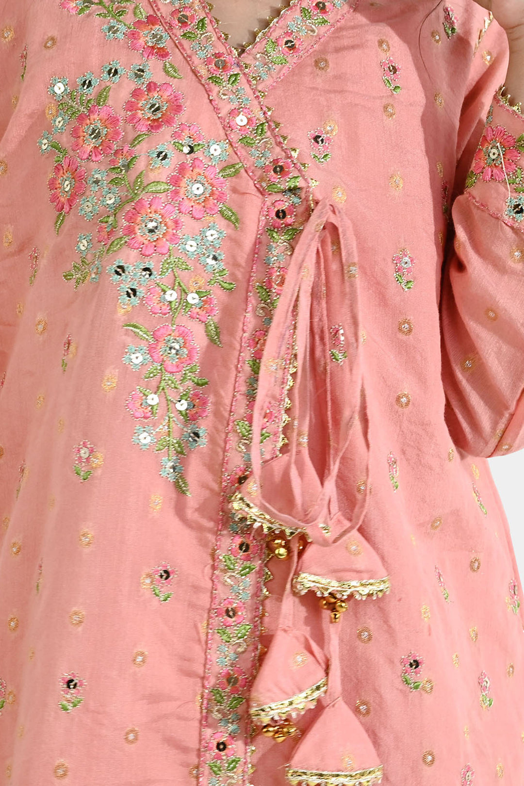 Girls Jacquard 3-Piece Set (Sundas) - Peach