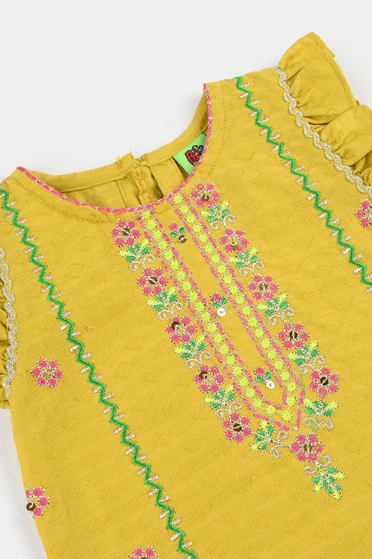 Infant Girls Jacquard 2Pcs - Olive