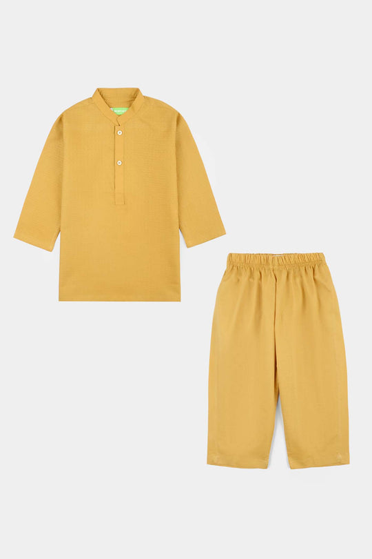 Infant Boys Kurta Pajama (Honey Mustard) - Yellow