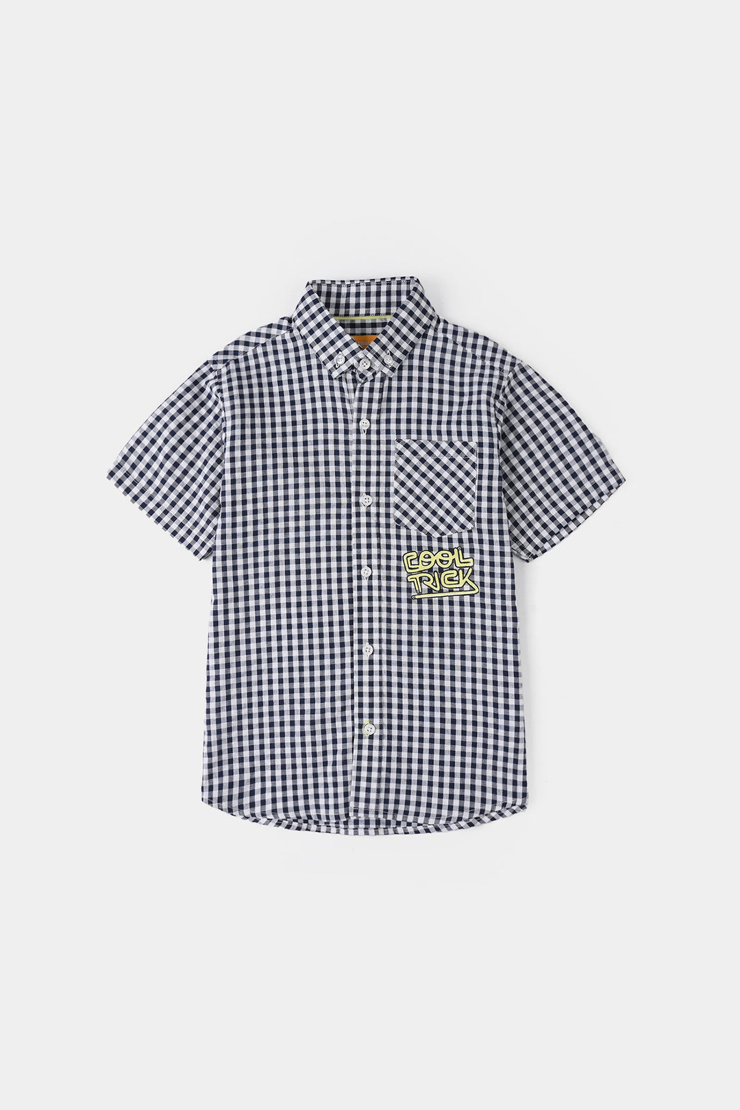 Boys Yarn Dyed Shirt (Cool Tricks) - Black