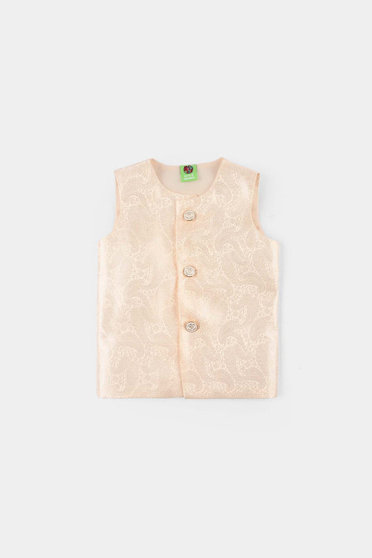Infant Poly Viscose Boys Waist Coat - Off White