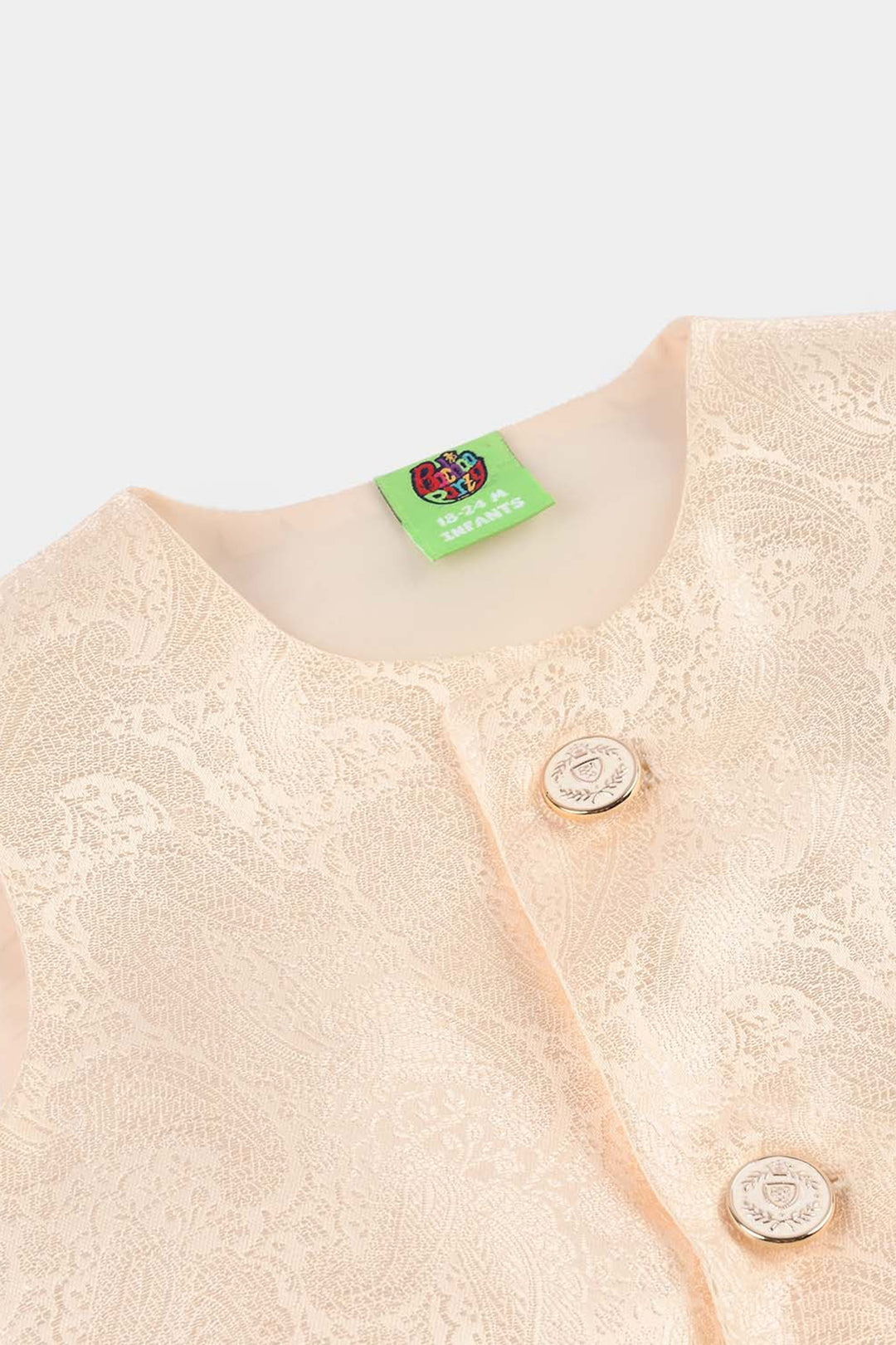 Infant Poly Viscose Boys Waist Coat - Off White