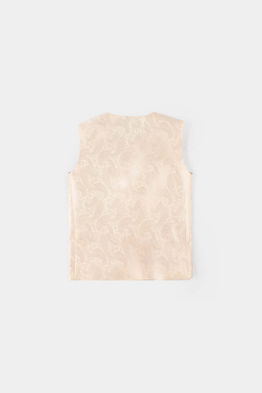 Infant Poly Viscose Boys Waist Coat - Off White