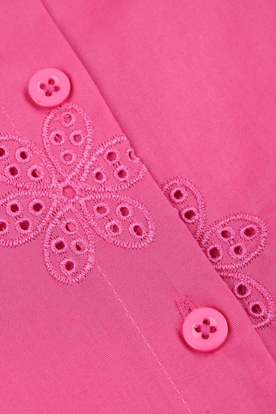 Girls Chicken Kari Embroidered Top (Rose) - Fuchsia