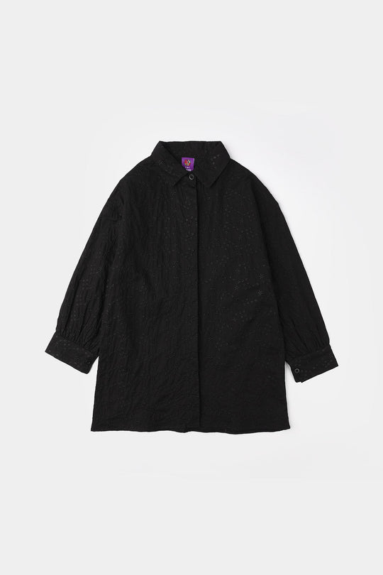Girls Chicken Kari Embroidered Top (Bear) - Black