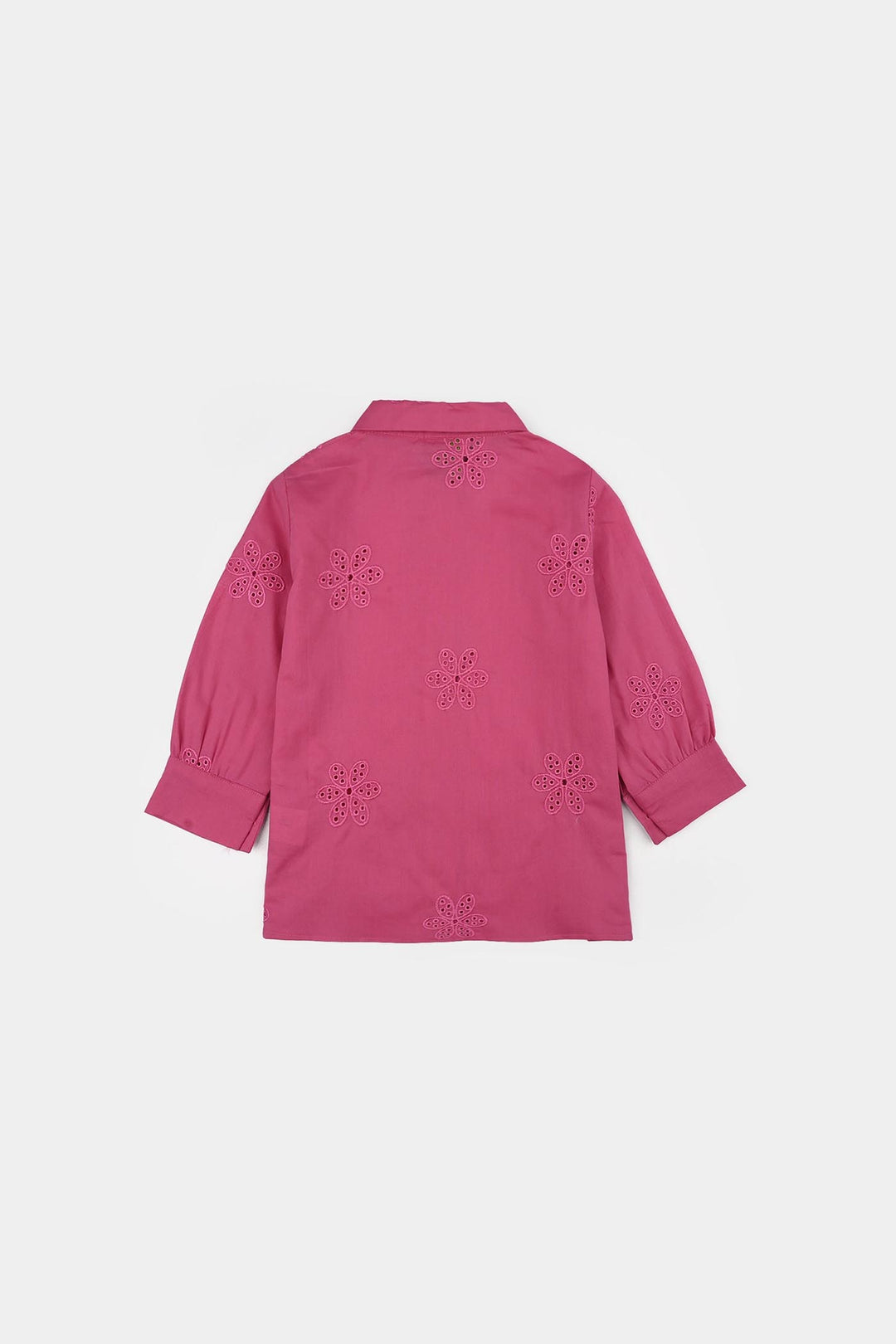 Infant Girls Chicken Kari Embroidered Top (Rose) - Fuchsia