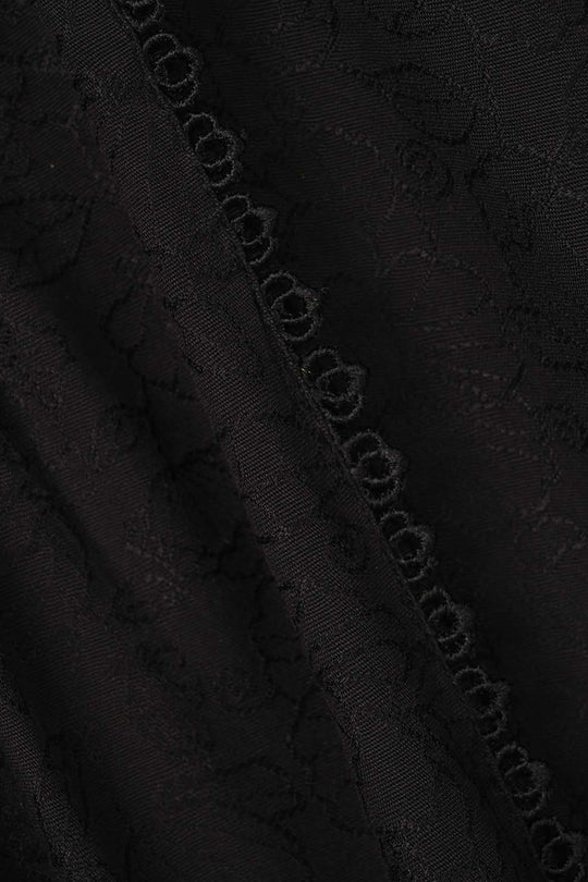 Girls Jacquard Emb Kurti Rango Ki Rani-BLACK