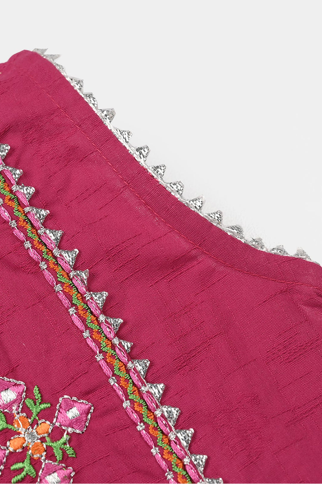 Infant Girls Jacquard Embroidered Kurti  – Magenta