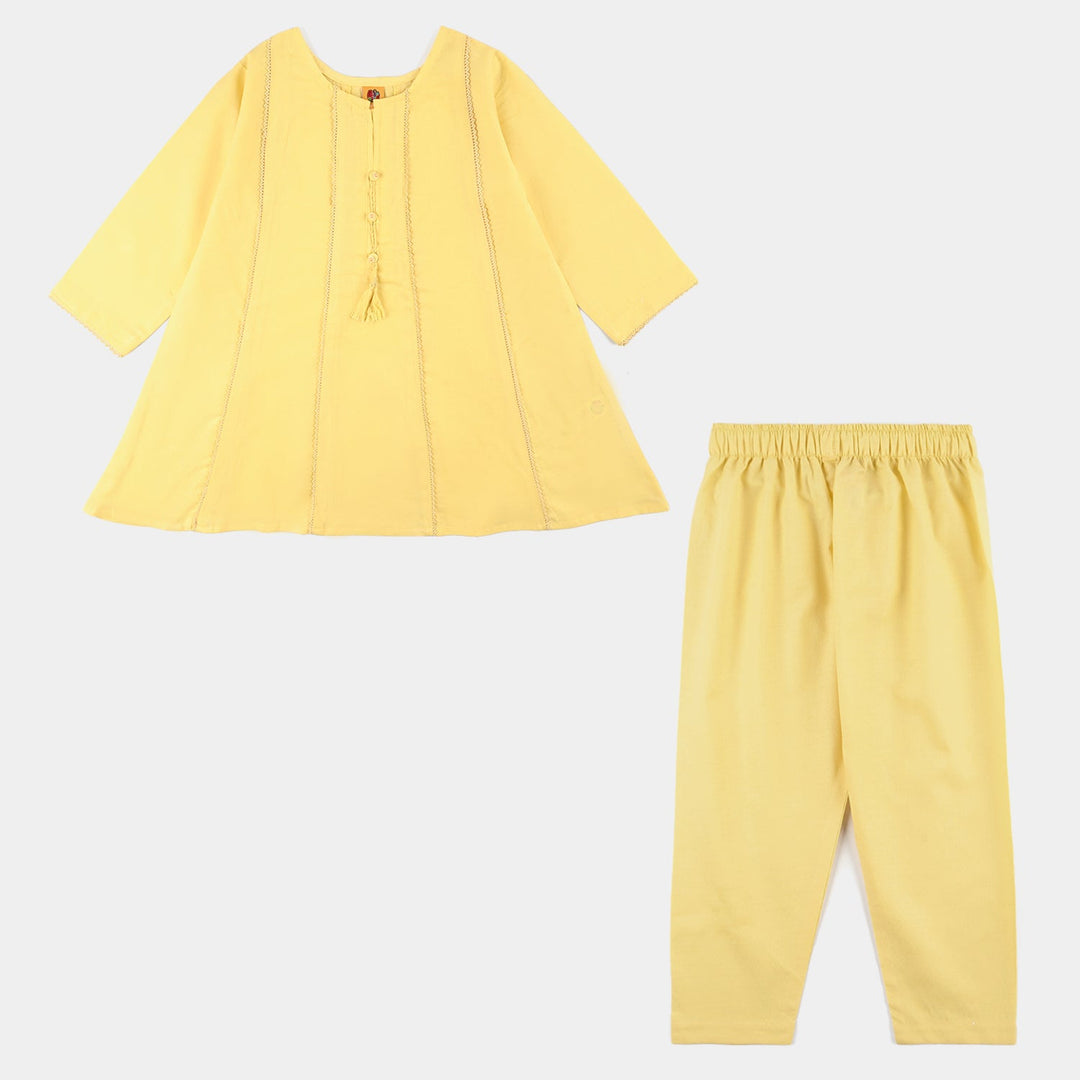 Girls Jacquard 2-Piece Set – Yellow