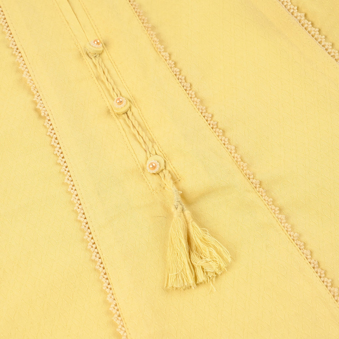 Girls Jacquard 2-Piece Set – Yellow