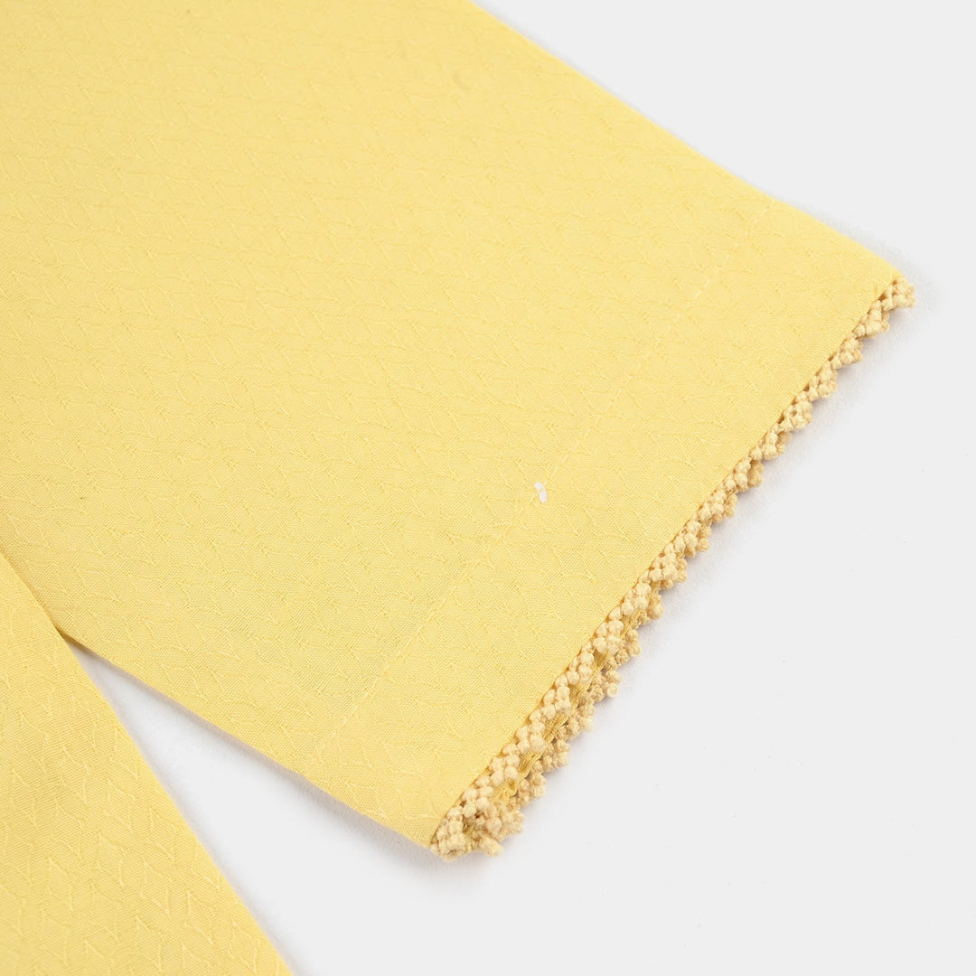 Girls Jacquard 2-Piece Set – Yellow