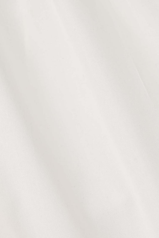 Girls Cotton Pants Scallops - White