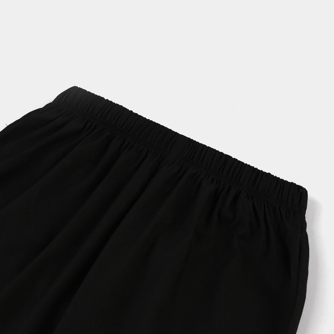 Girls Cotton Pants (Triangle) – Black