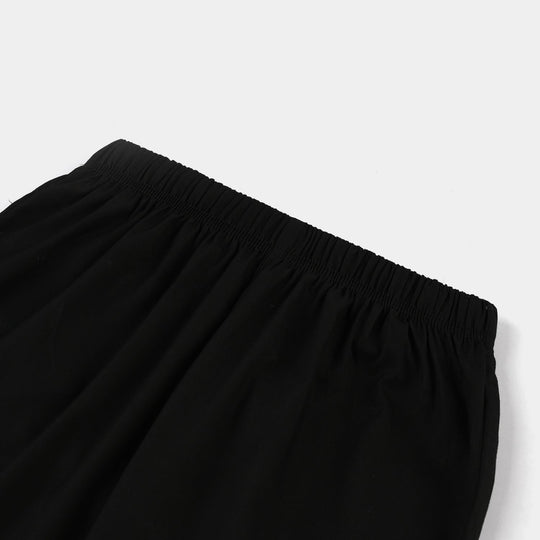 Girls Cotton Pants (Triangle) – Black