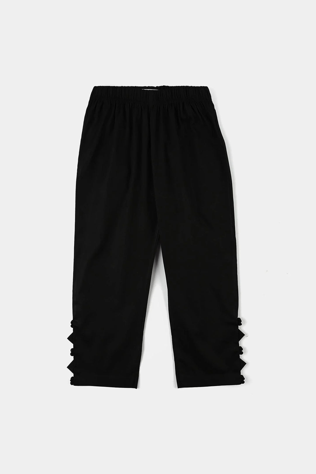Girls Cotton Pants (Triangle) – Black