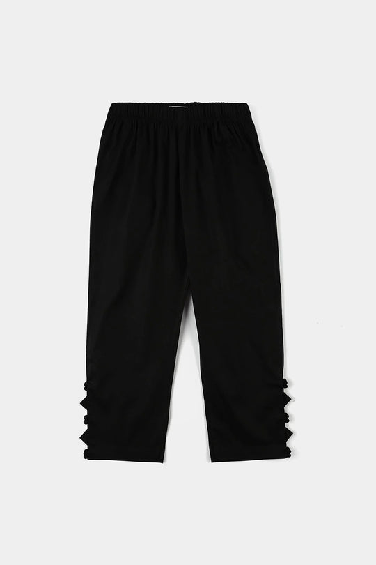 Girls Cotton Pants (Triangle) – Black