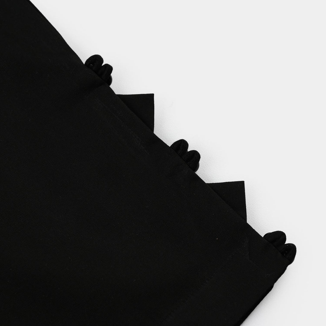 Girls Cotton Pants (Triangle) – Black