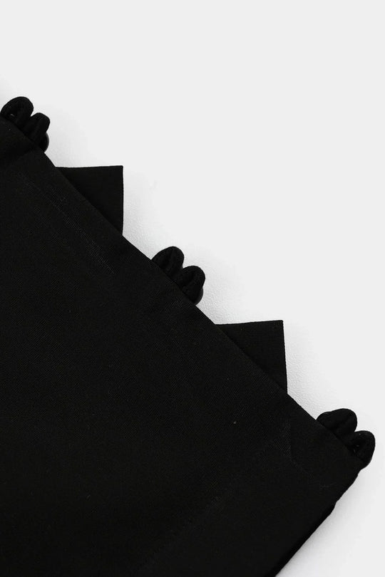 Girls Cotton Pants (Triangle) – Black