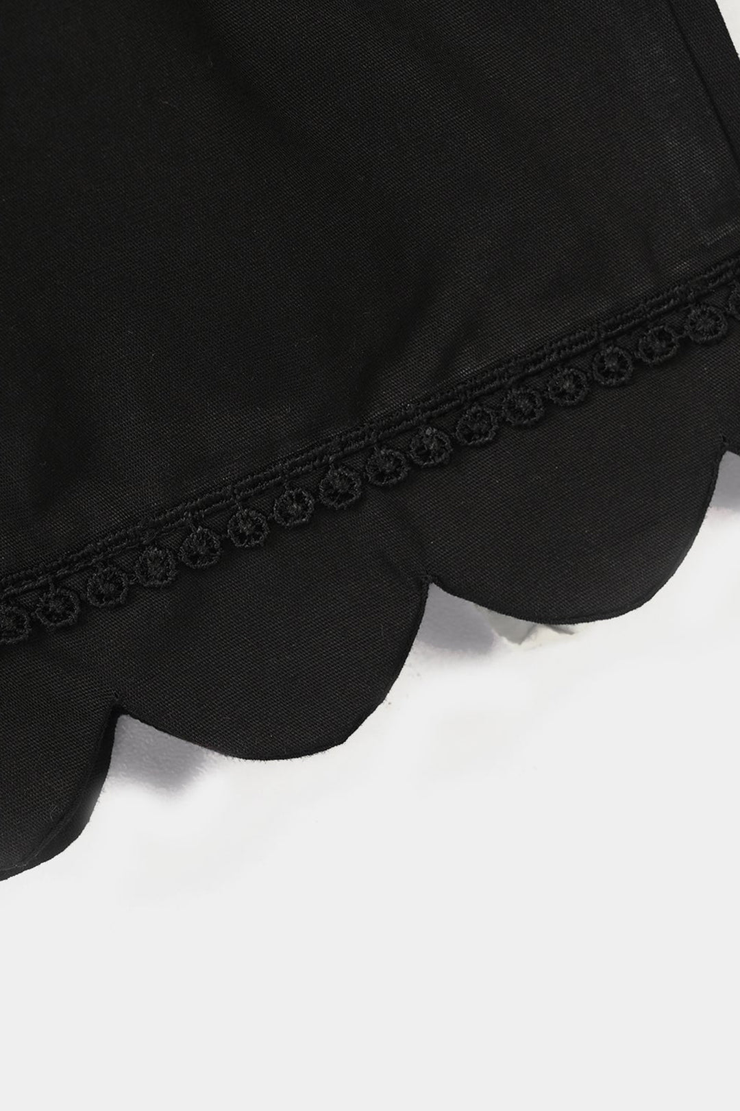 Infant Girls Cotton Pants Scallops - Black