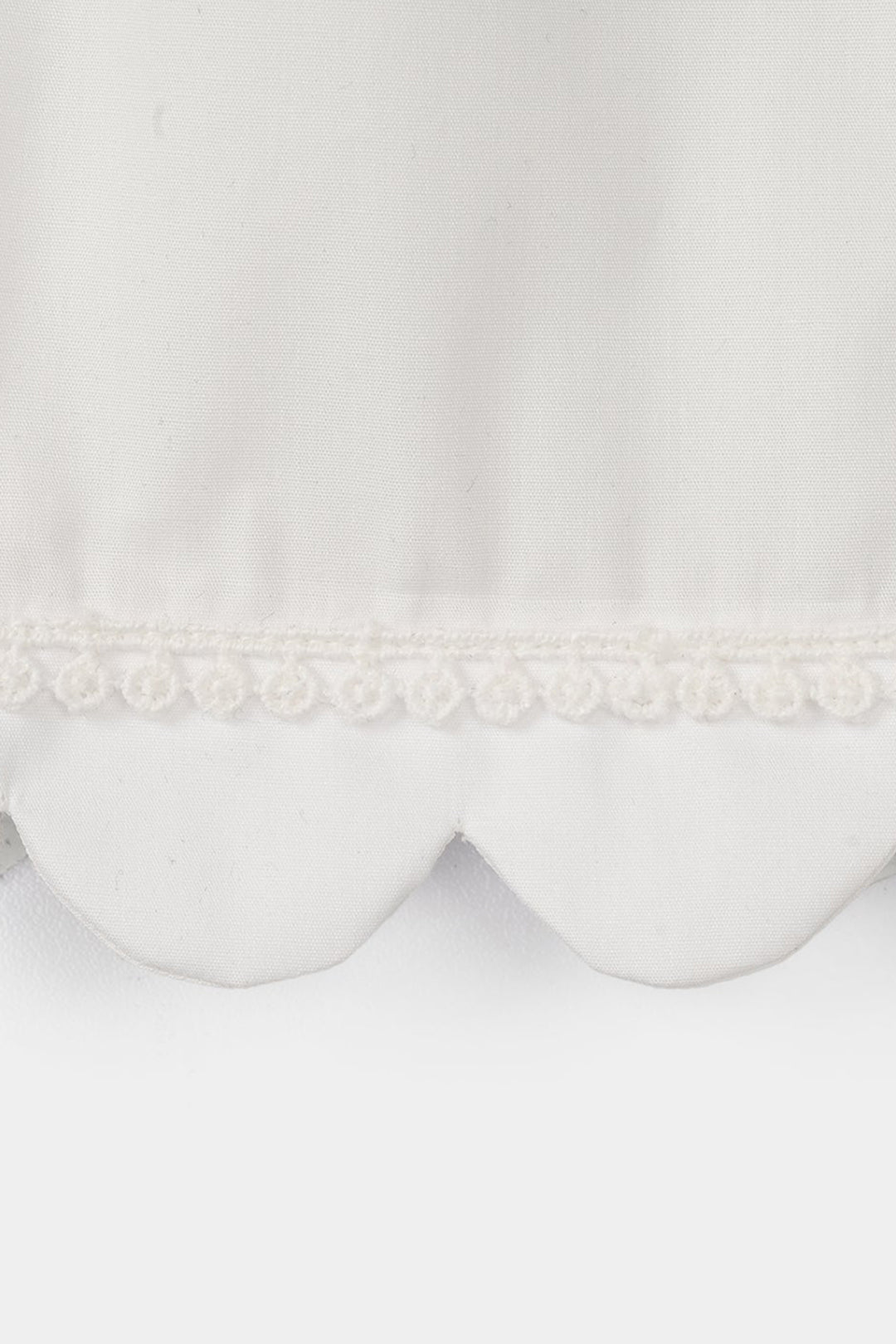 Infant Girls Cotton Pants Scallops - White