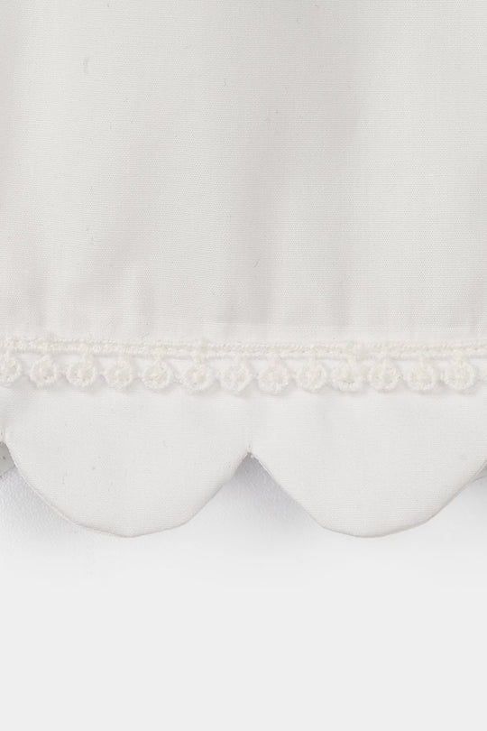 Infant Girls Cotton Pants Scallops - White