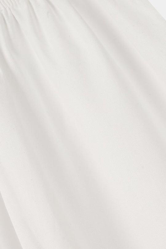 Infant Girls Cotton Pants Scallops - White