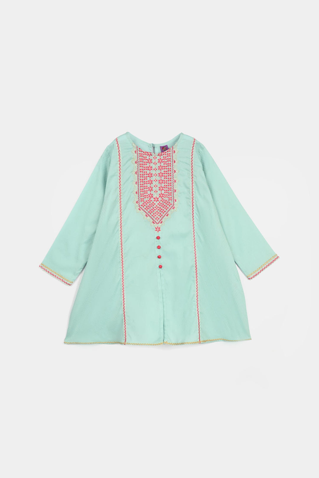 Girls Jacquard Emb 2Pcs Naqsh-Mint Green