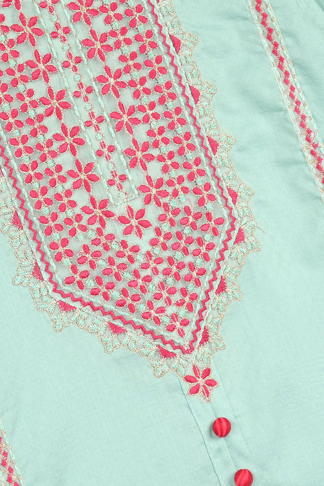 Girls Jacquard Emb 2Pcs Naqsh-Mint Green