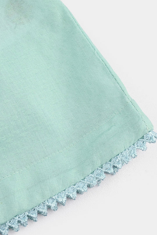 Infant Girls Jacquard Embroidered 2Pcs - Mint Green