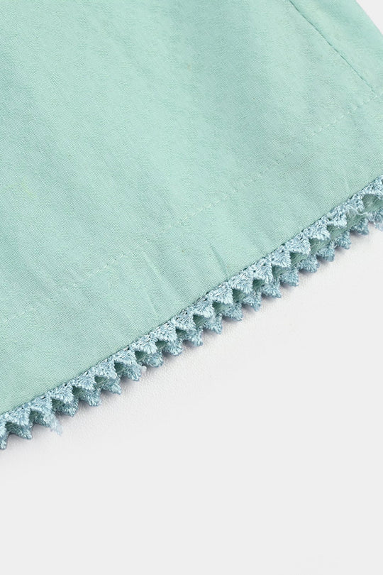 Infant Girls Jacquard Embroidered 2Pcs - Mint Green