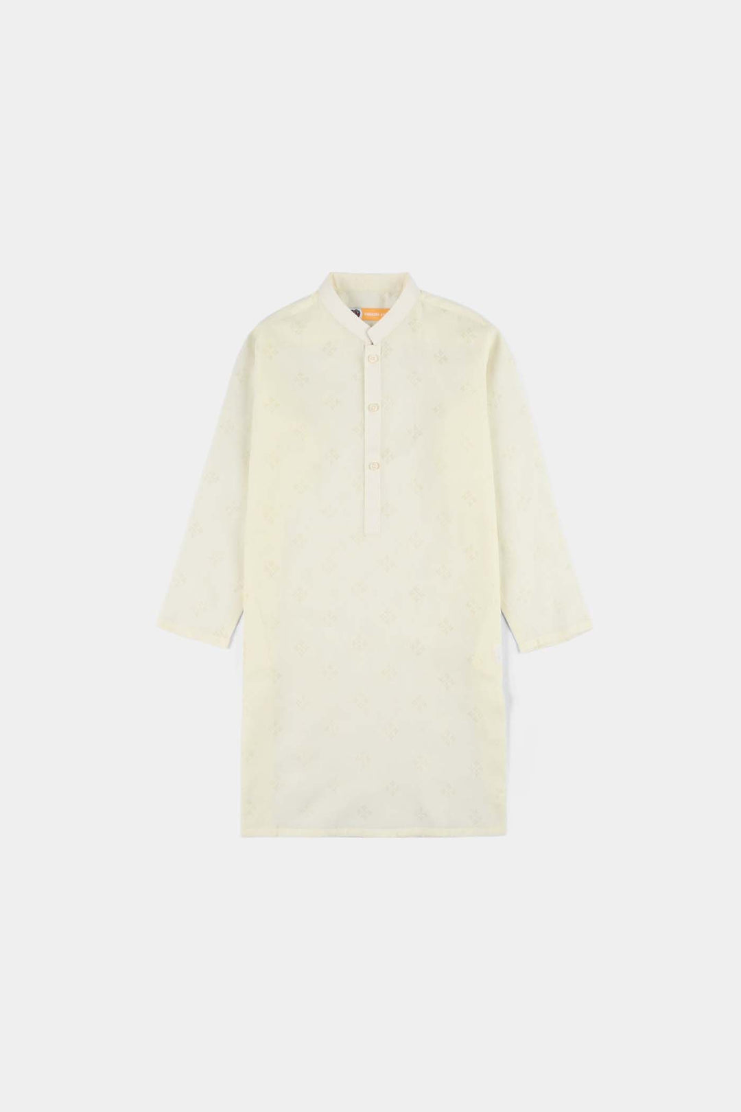 Boys Poly Viscose Basic Kurta (After Glow) - Light Yellow