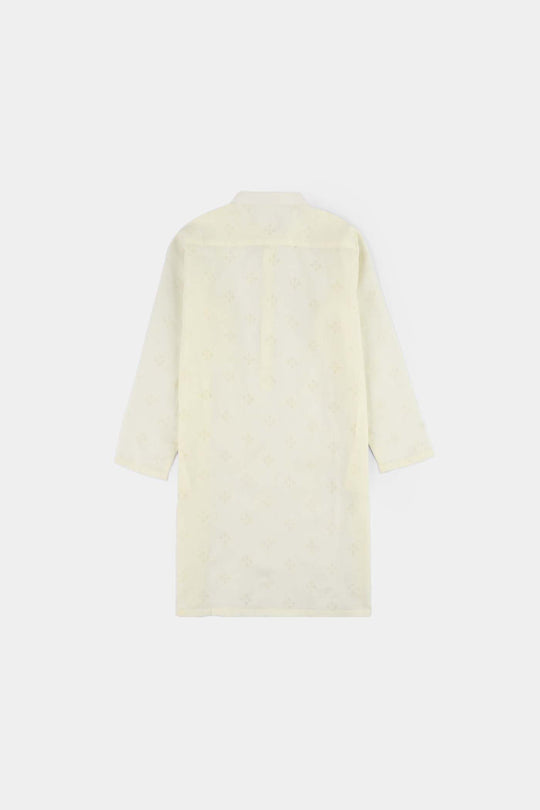 Boys Poly Viscose Basic Kurta (After Glow) - Light Yellow