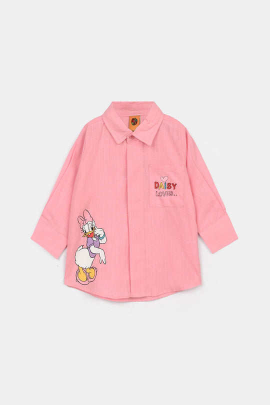 Girls Raw Silk Casual Top - Dusky Pink