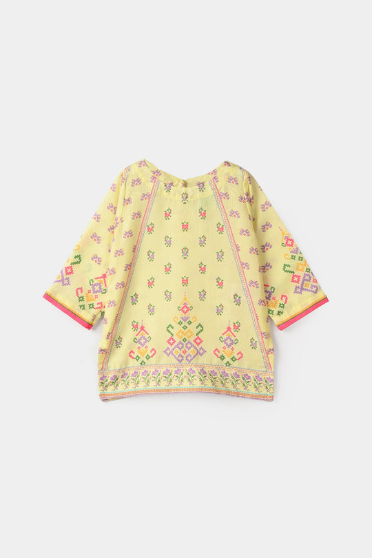 Infant Girls Jacquard Printed 2-Piece Set (Skyler) - Yellow