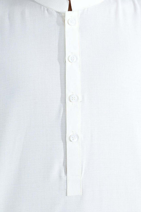 Boys Poly Viscose Shalwar Suit (Self Textured) – Off White