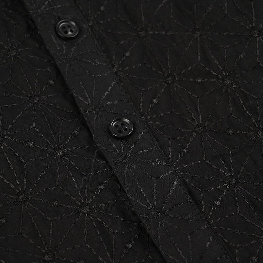 Boys Cotton Kurta Pajama (Chicken Kari) - Black