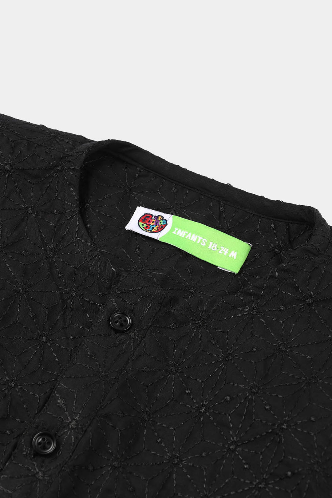 Infant Boys Cotton Kurta Pajama (Chicken Kari) - Black