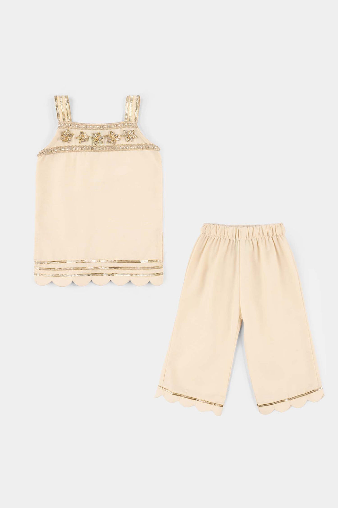 Infant Girls Raw Silk 2Pc Set (Ladli) - White/Swan