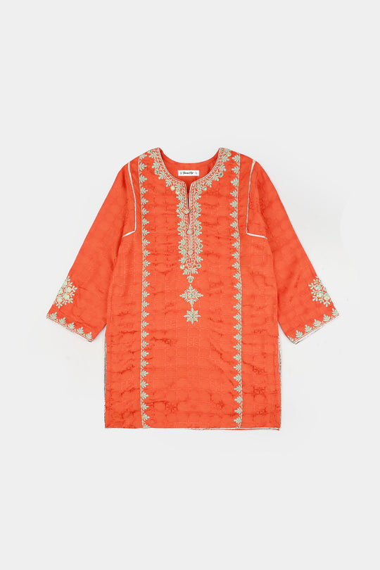 Teens Girls Jacquard 3 Pcs Raqs - Rust