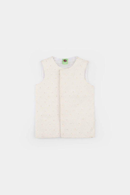 Infant Boys Poly Viscose Waistcoat (Elegant) - White