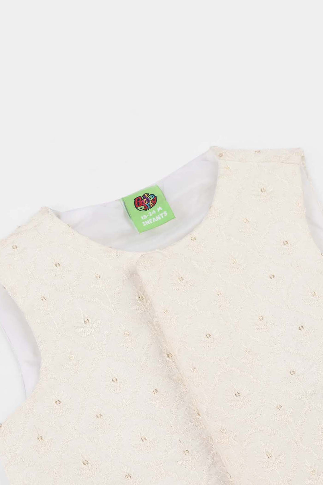 Infant Boys Poly Viscose Waistcoat (Elegant) - White