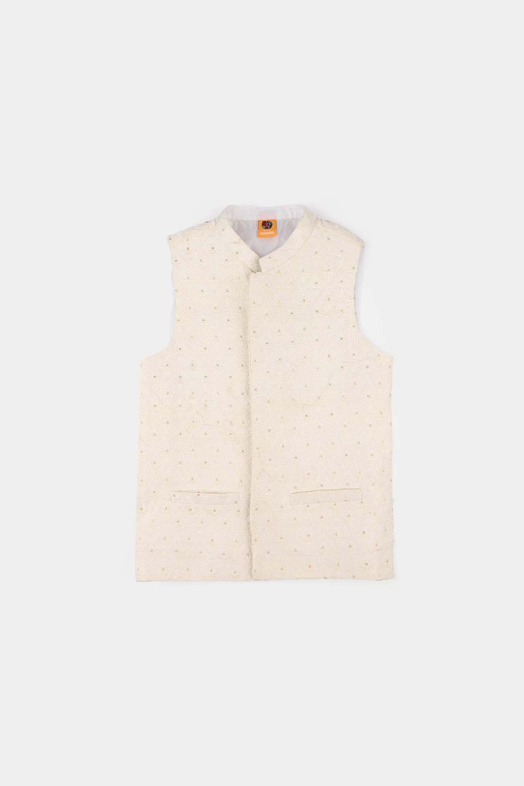 Boys Poly Viscose Waistcoat (Elegant) - White