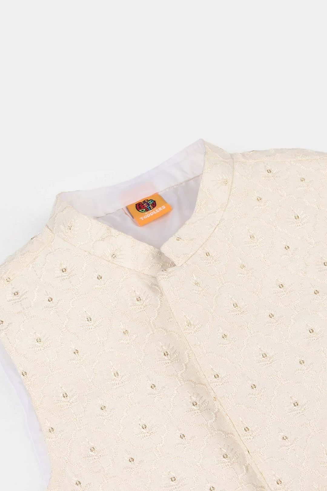 Boys Poly Viscose Waistcoat (Elegant) - White