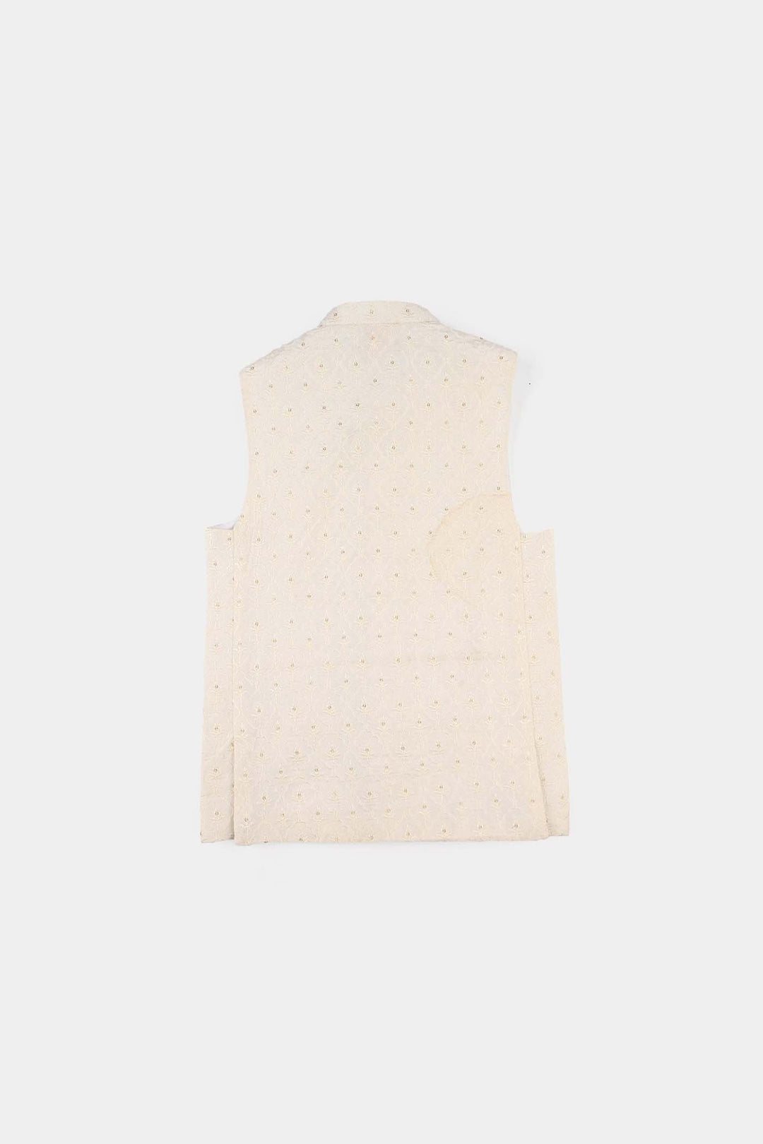 Boys Poly Viscose Waistcoat (Elegant) - White