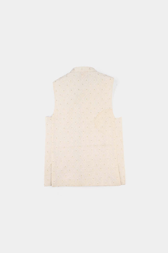 Boys Poly Viscose Waistcoat (Elegant) - White
