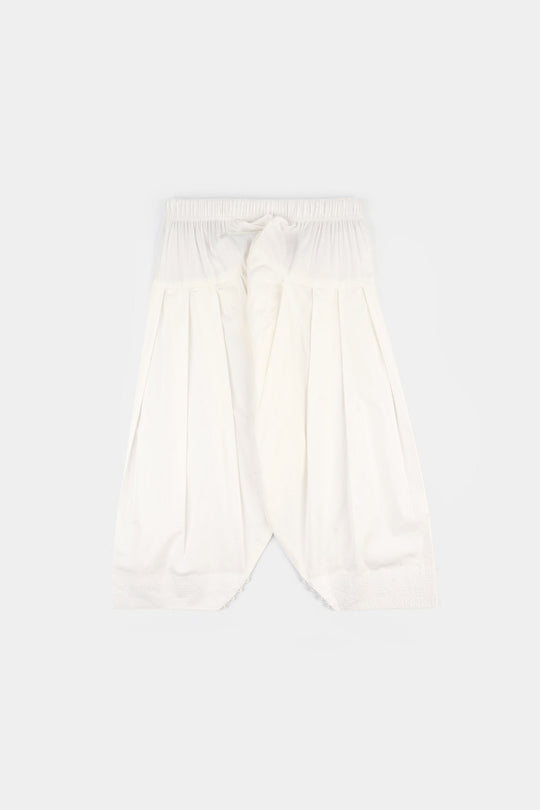 Girls Cotton Farshi Shalwar - White
