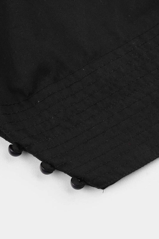Girls Cotton Farshi Shalwar - Black