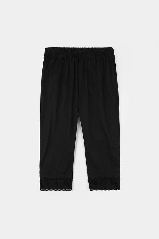 Girls Cotton Pants (Hanging Tassels) - Black