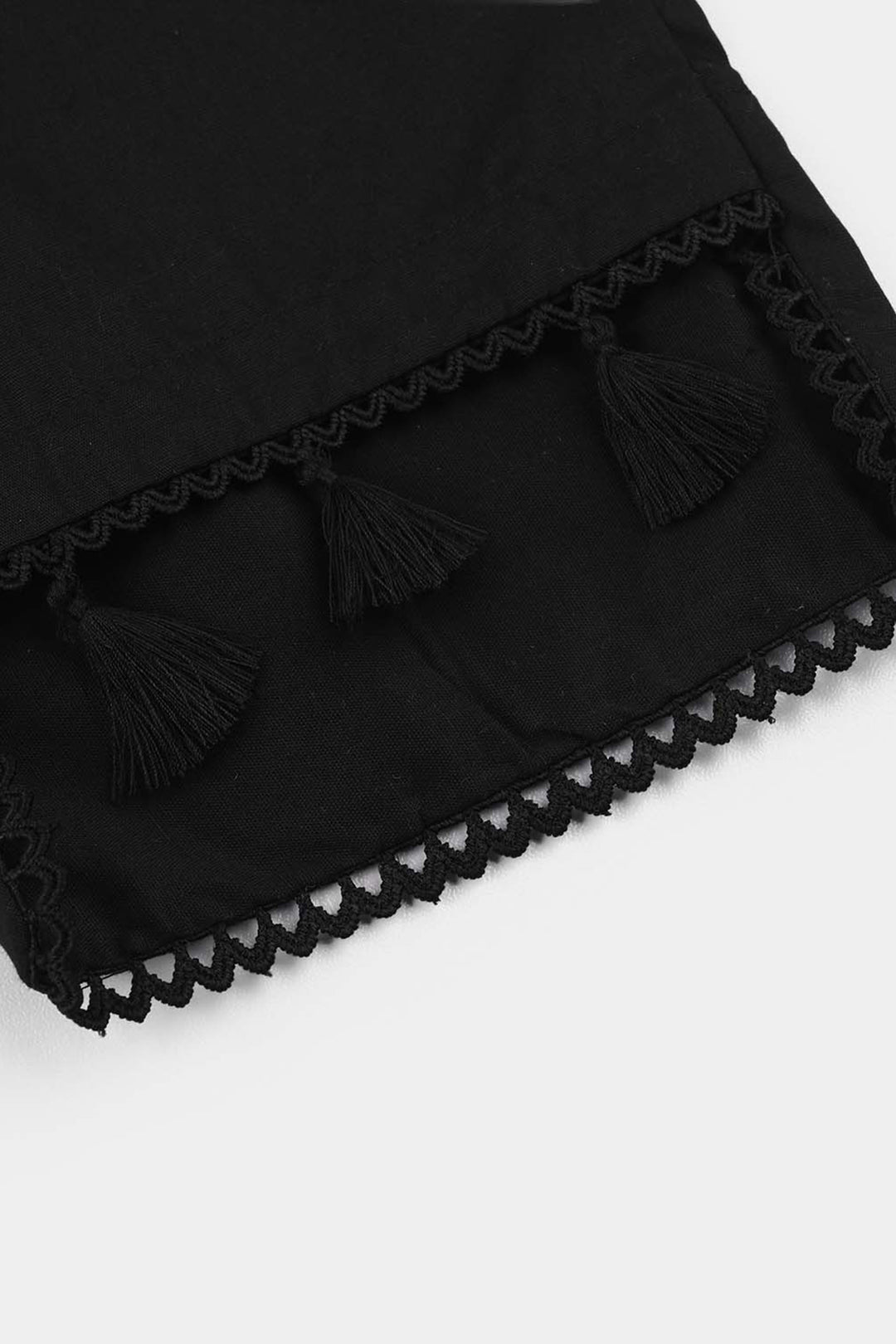 Girls Cotton Pants (Hanging Tassels) - Black